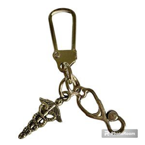 Medical Nursing Caduceus Stethoscope Zipper Pull Purse Charm Backpack MD RN RRT